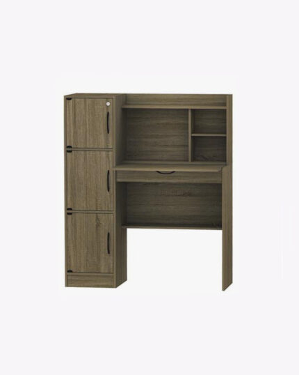 3 doors and 1 drawer brown study table