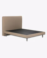 brown leather king size bed frame