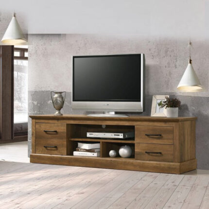 high quality 4 drawers brown wooden tv console