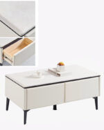 white coffee tables with 2 drawer storage