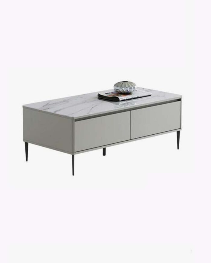 gray marble on top with 2 drawers coffee table