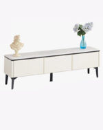 3 drawers white tv console