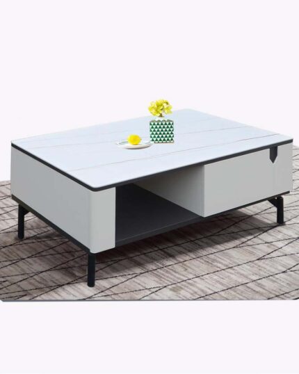 1 drawer white coffee table