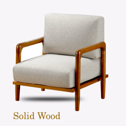 solid wood cream armchair