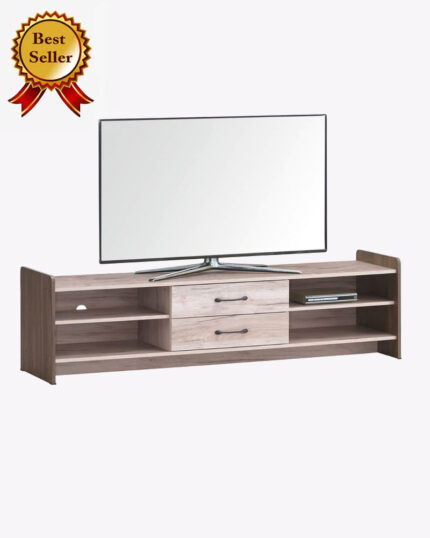 2 drawers wooden white tv console