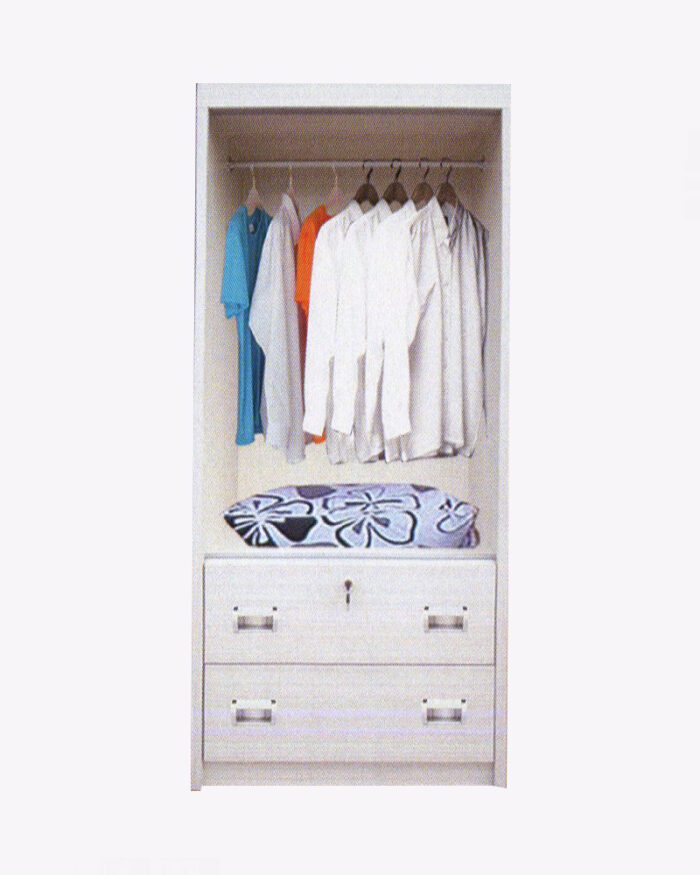 white wardrobe with 2 drawers