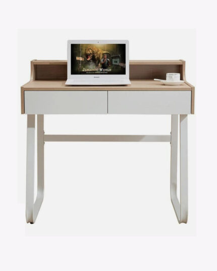 white study table with 2 drawers