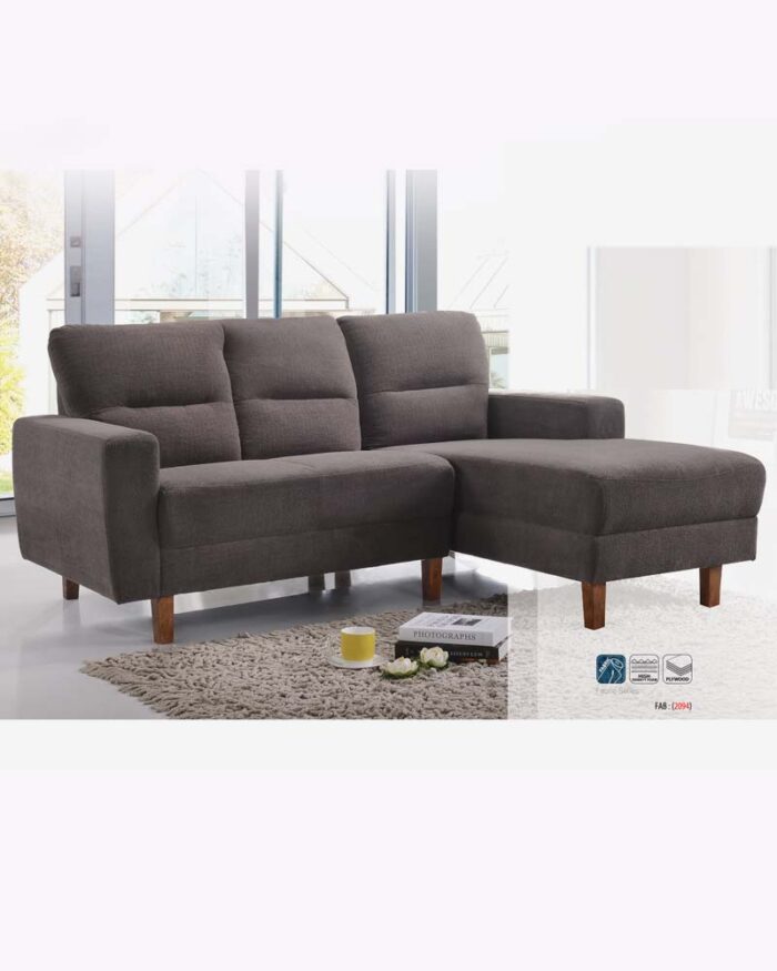 dark gray l shaped fabric sofa