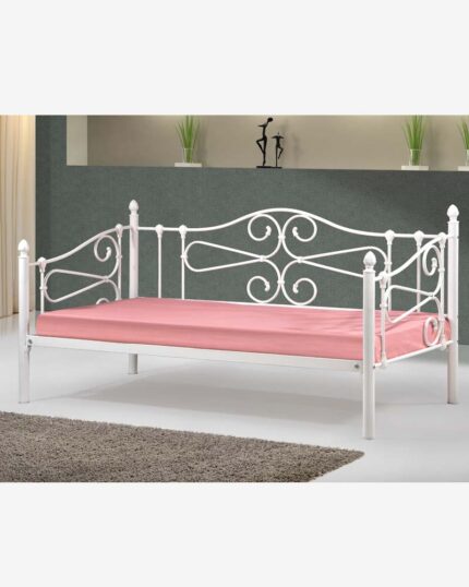 metal sofa bed with pink mattress