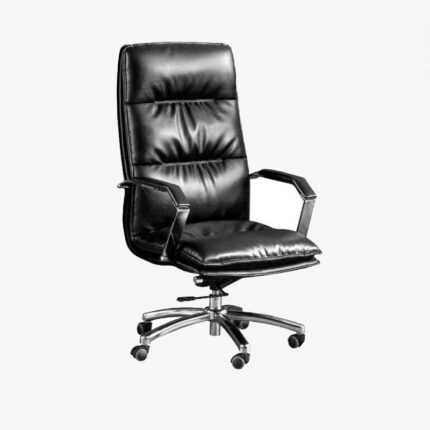 black leather swivel chair
