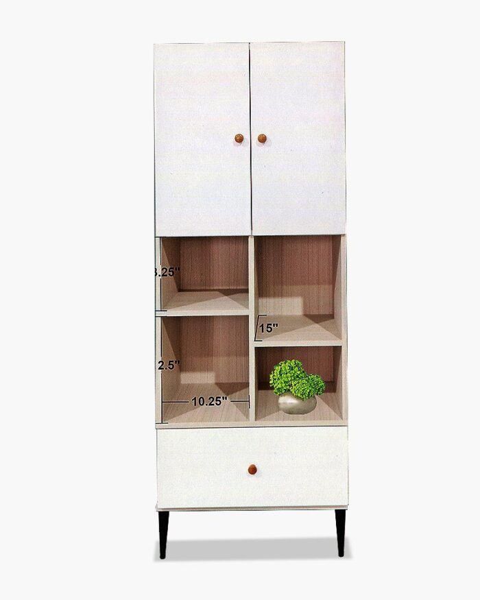 2 doors and 1 drawer white filling cabinet
