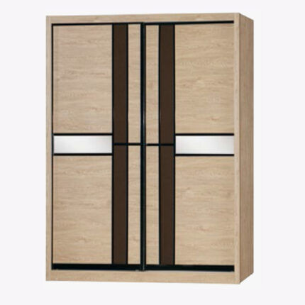 Light brown wardrobe with sliding doors