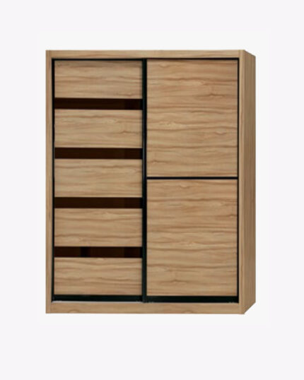 Brown wardrobe with drawers