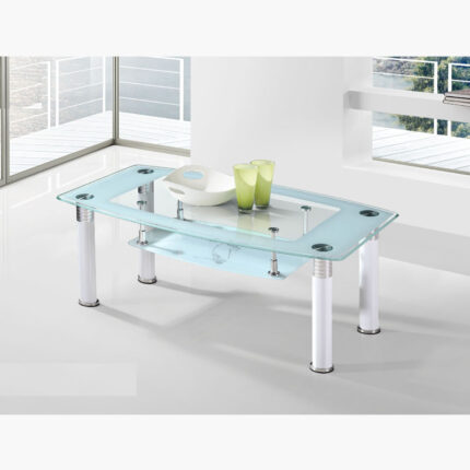modern tempered glass coffee table with bottom storage space