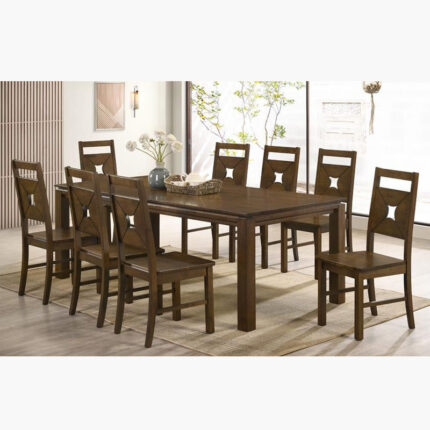 rustic solid wood 8-seater dining set