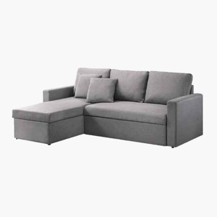 acid grey fabric L-shaped 3-seater sectional sofa