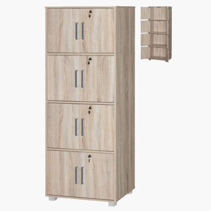 wooden butternut chest of drawers 4 layers with locks