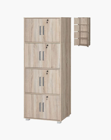 wooden butternut chest of drawers 4 layers with locks
