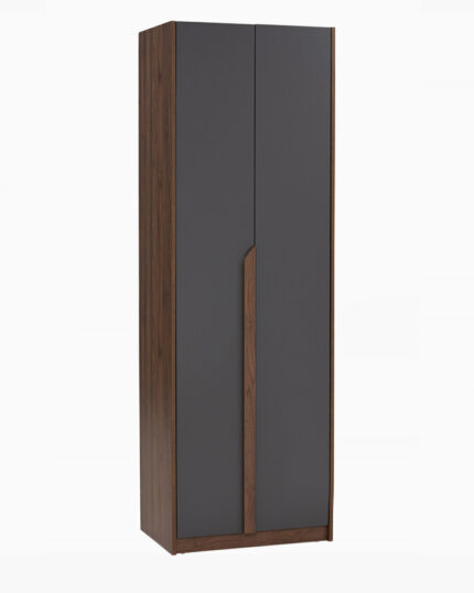 black wooden wardrobe closet with accent
