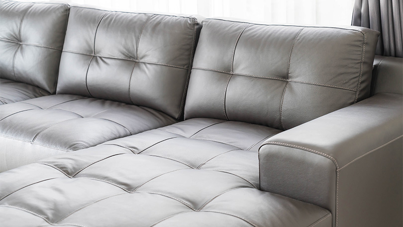 Close-up of a Leather Sofa